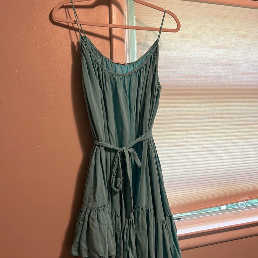 Teal blue spaghetti strap dress